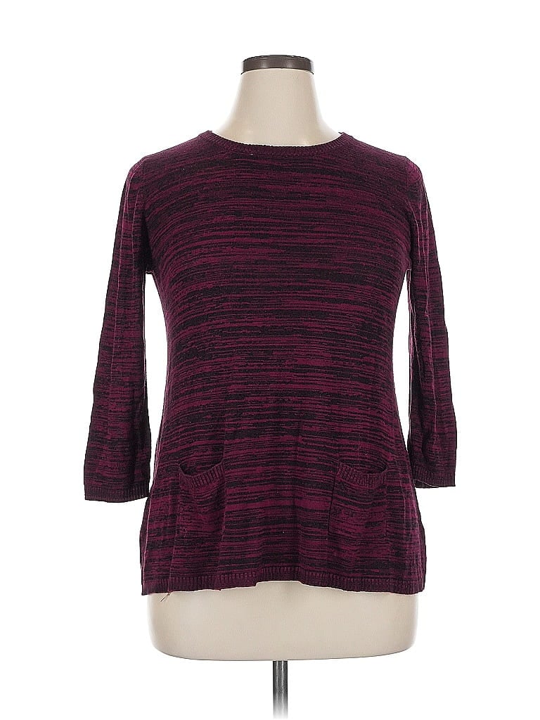 CABLE & GAUGE Pre-owned Pullover Sweater In Burgundy