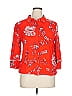 Hazel Floral Orange 3/4 Sleeve Button-Down Shirt Size XL - photo 1
