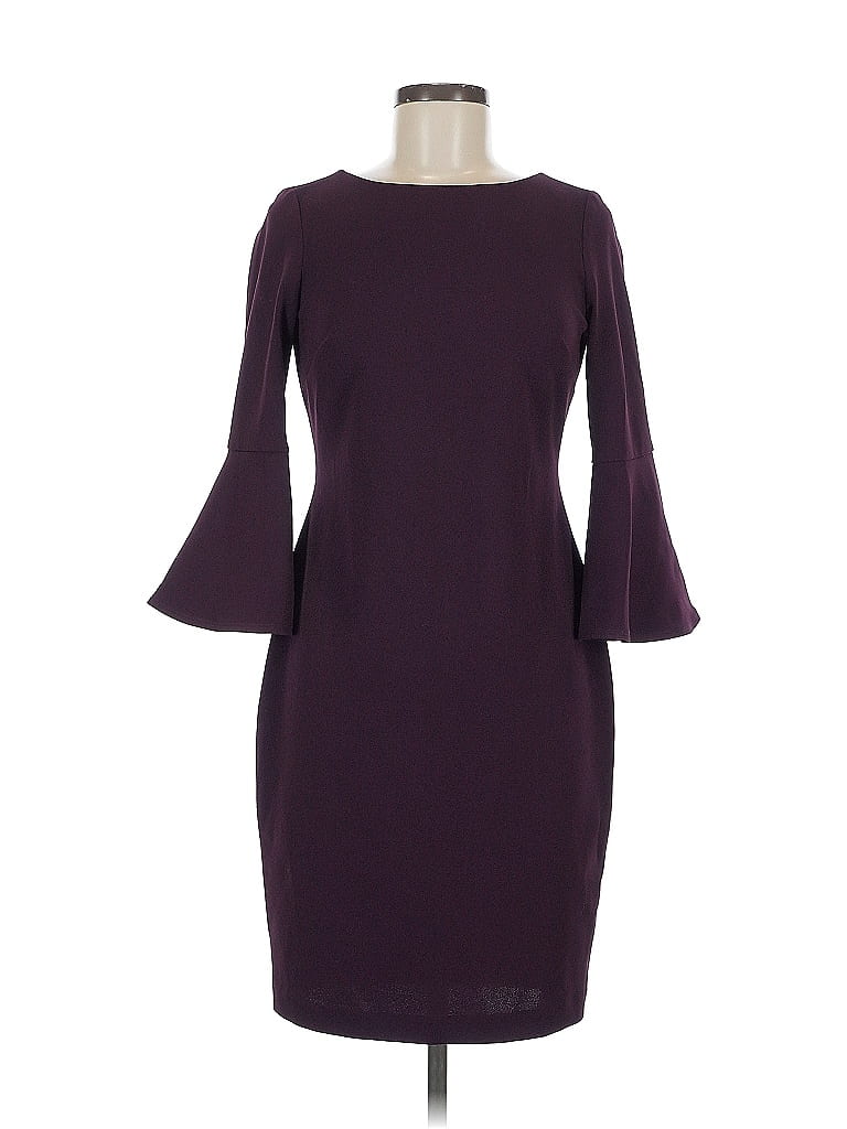 Pre-owned Calvin Klein Cocktail Dress In Burgundy