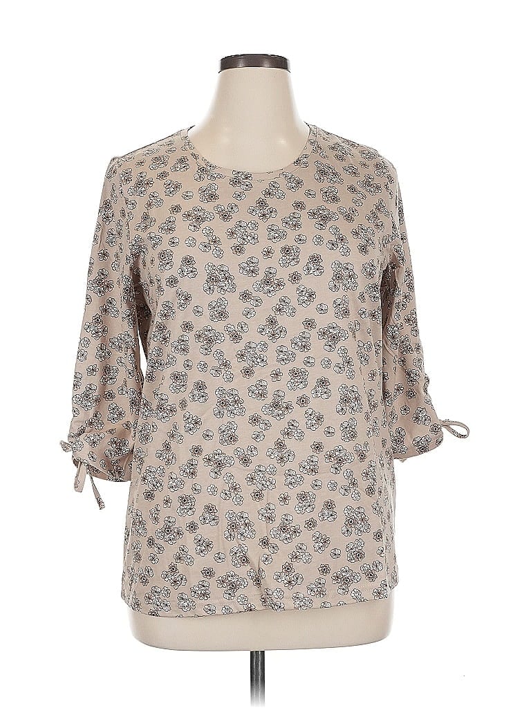 Pre-owned Unbranded 3/4 Sleeve T-shirt In Brown