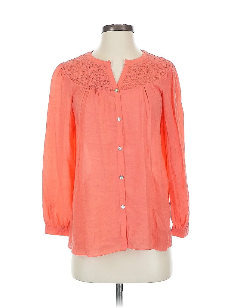 Click to view more detailed imagery on our partner's website Pre-owned Nanette Lepore Long Sleeve Blouse In Orange