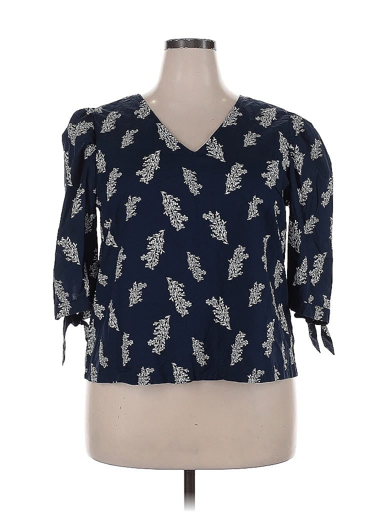 Click to view more detailed imagery on our partner's website Pre-owned A New Day 3/4 Sleeve Blouse In Blue