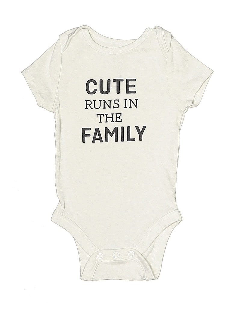 Jumping Beans Print Ivory Short Sleeve Onesie 3-6 MO / 6 MO - photo 1