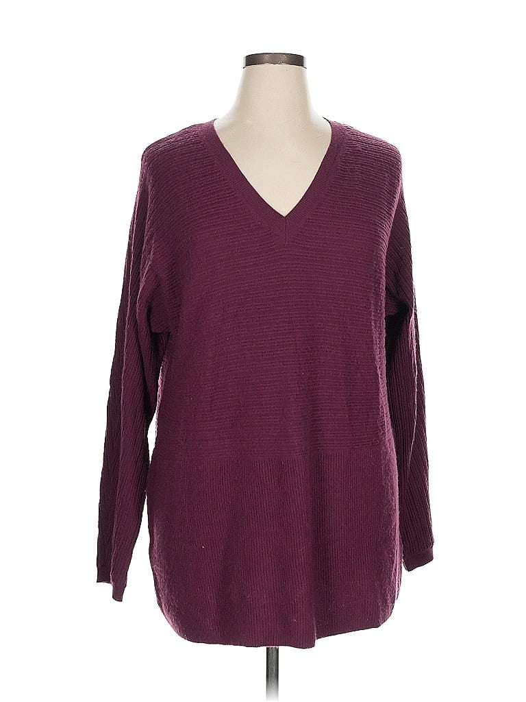 Lord & Taylor Burgundy Long Sleeve Top Size XL - photo 1