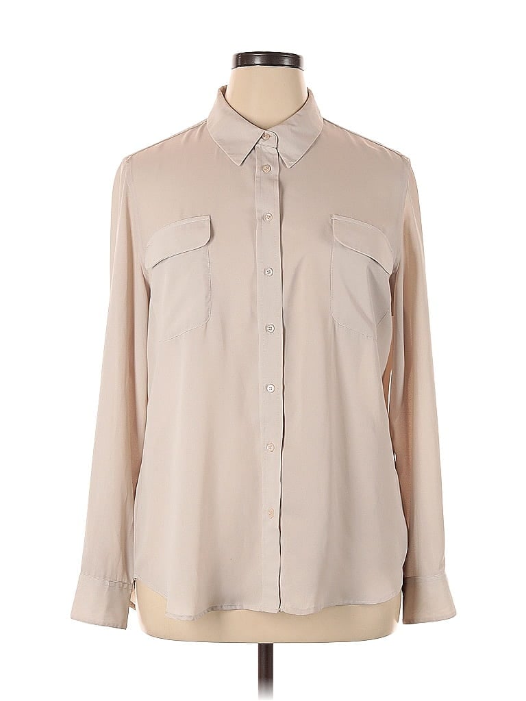 Pre-owned Investments Long Sleeve Blouse In Brown