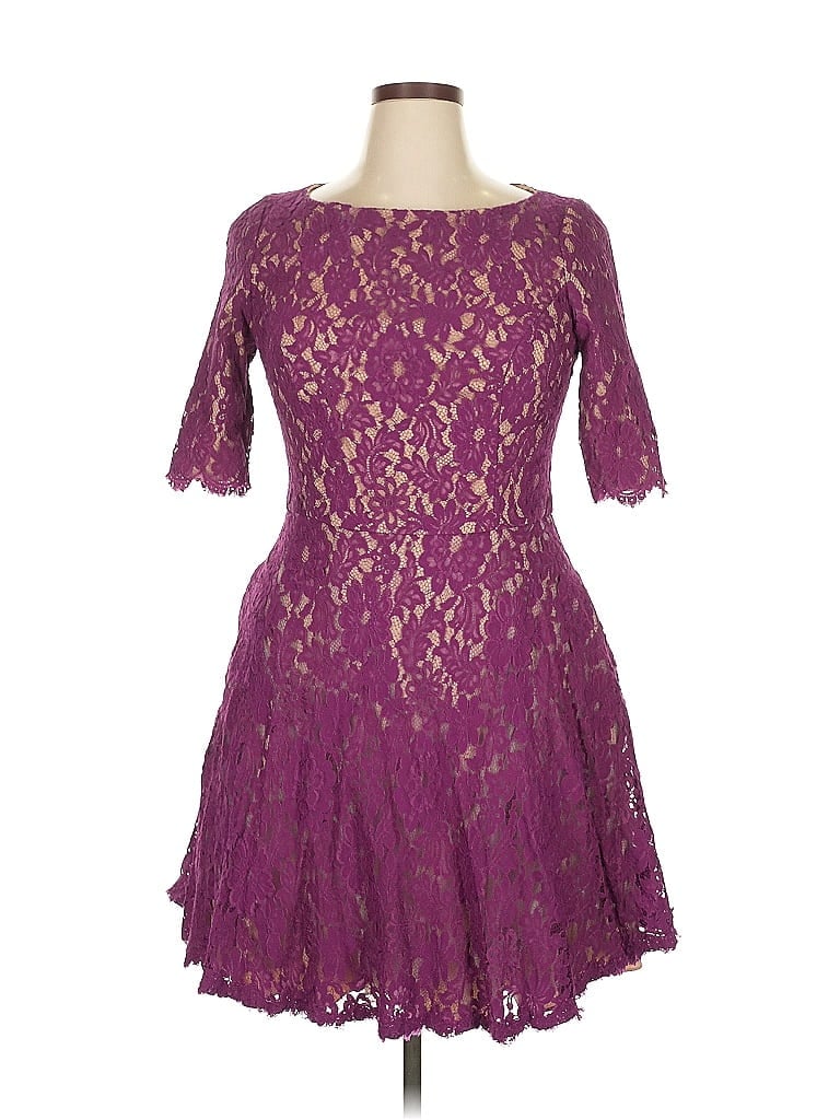 ML Monique Lhuillier Purple Cocktail Dress Size 14 - photo 1