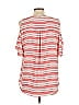 Soho JEANS NEW YORK & COMPANY 100% Polyester Stripes Pink Short Sleeve Blouse Size L - photo 2