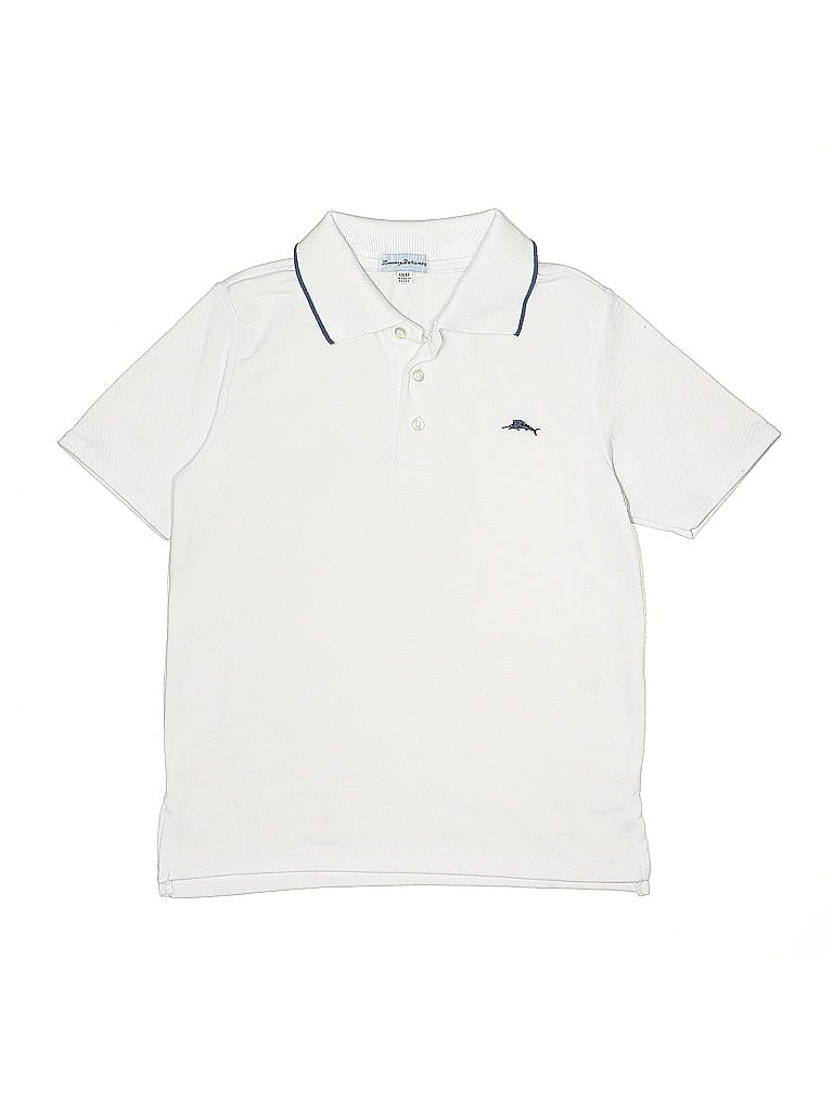 Pre-owned Tommy Bahama Kids' Short Sleeve Polo Shirt In White