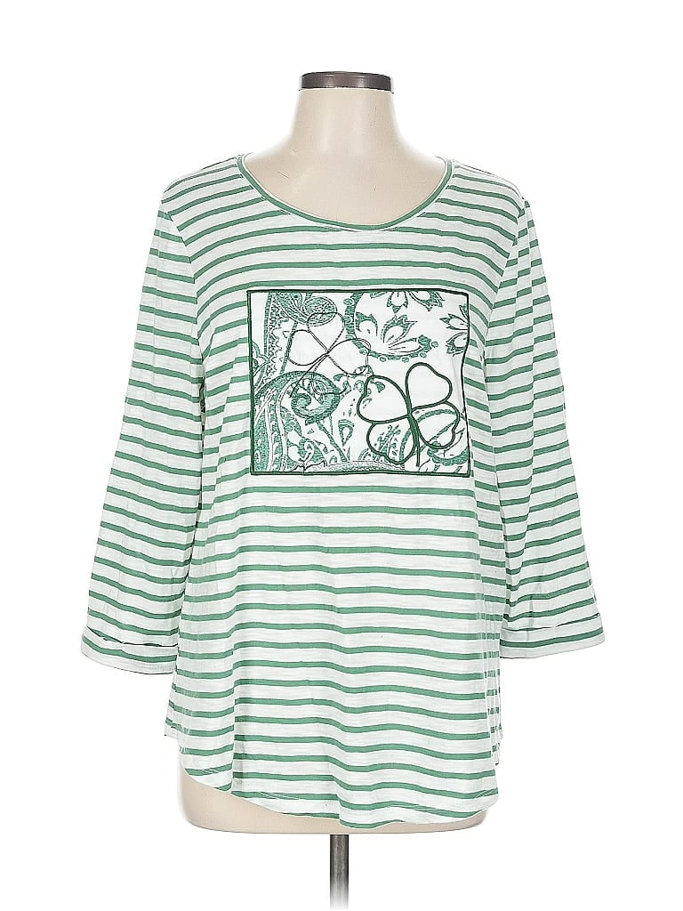 Chico's Green 3/4 Sleeve T-Shirt Size Lg (2) - photo 1
