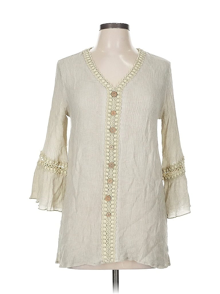 ALI MILES Pre-owned 3/4 Sleeve Blouse In White