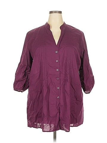 Daisy Fuentes 3/4 Sleeve Button-Down Shirt (view 1)