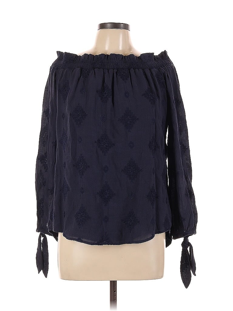 Pre-owned Wayf 3/4 Sleeve Blouse In Blue