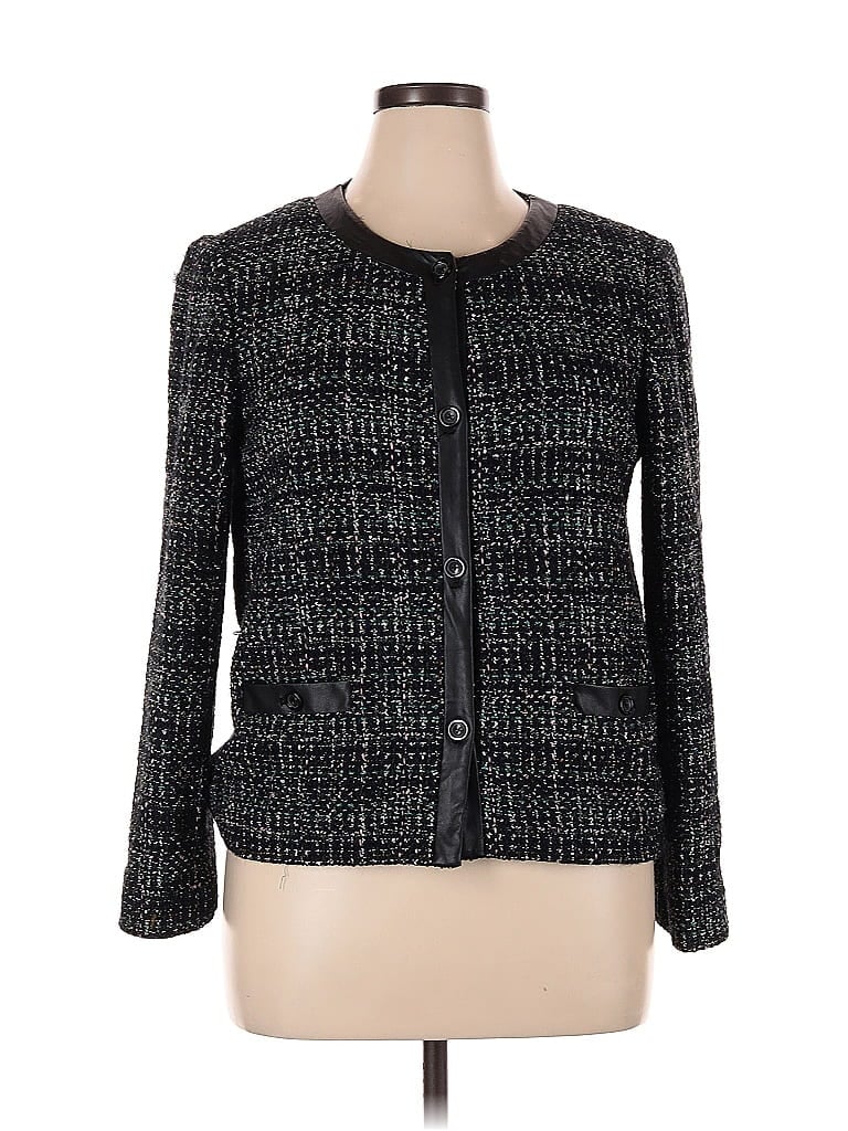 Worth New York Tweed Black Jacket Size 14 - photo 1