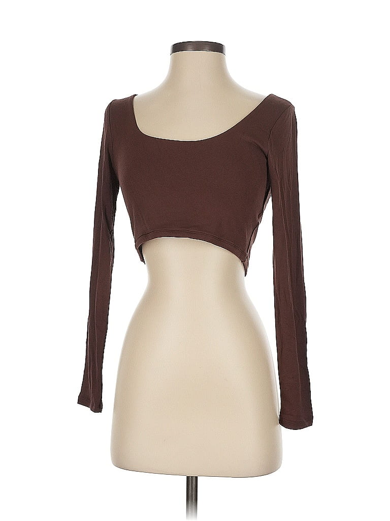 Naked Wardrobe 3/4 Sleeve T-shirt In Brown
