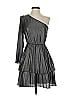 Derek Lam Collective 100% Polyester Metallic Gray Silver Cocktail Dress Size EU (IT) 36 / US 0 - photo 1