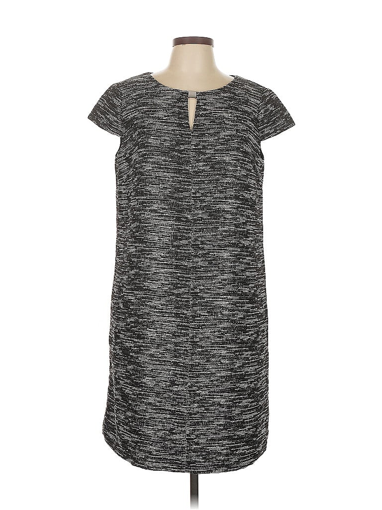 Tahari by ASL 100% Polyester Tweed Gray Casual Dress Size 12 - photo 1