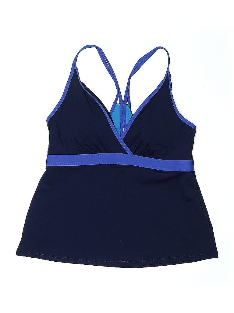 Pre-owned L.l.bean Swimsuit Top Blue Swimwear