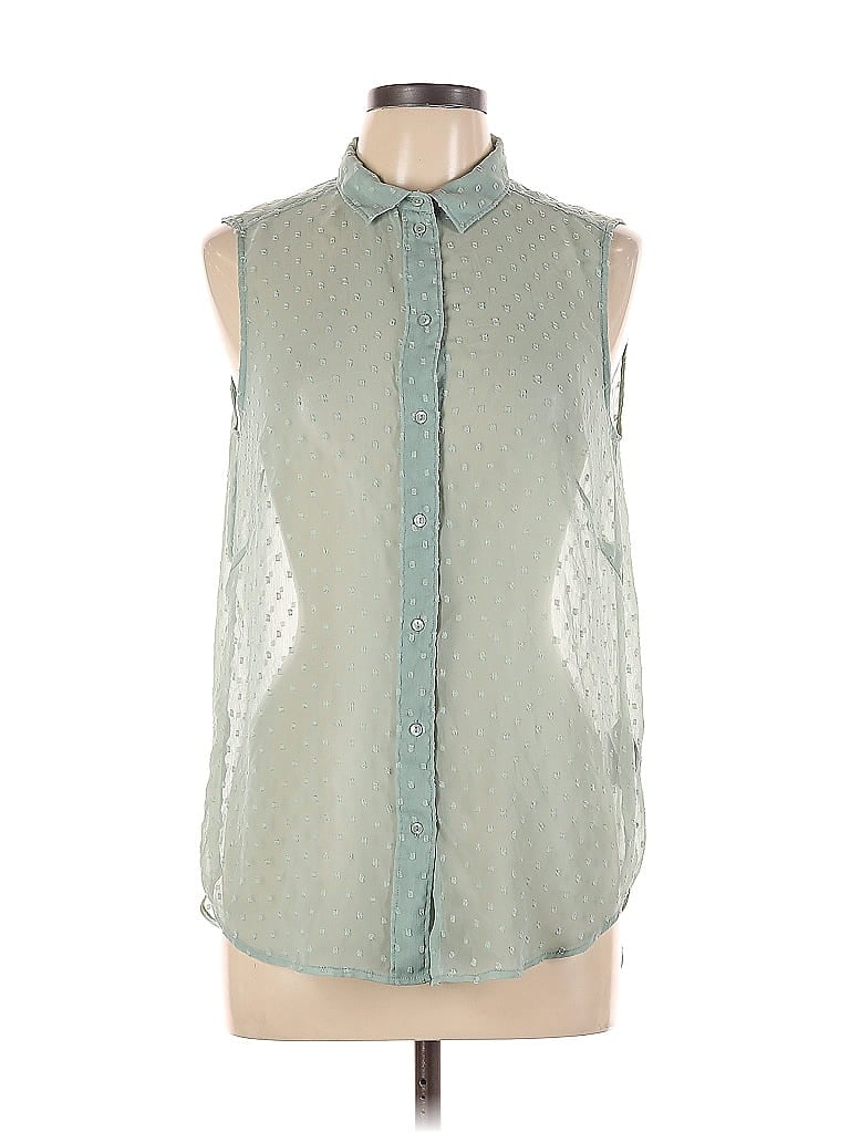 Pre-owned H&m Sleeveless Blouse In Green