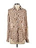12th Tribe 100% Polyester Paisley Tan Long Sleeve Blouse Size S - photo 1