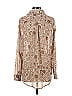 12th Tribe 100% Polyester Paisley Tan Long Sleeve Blouse Size S - photo 2