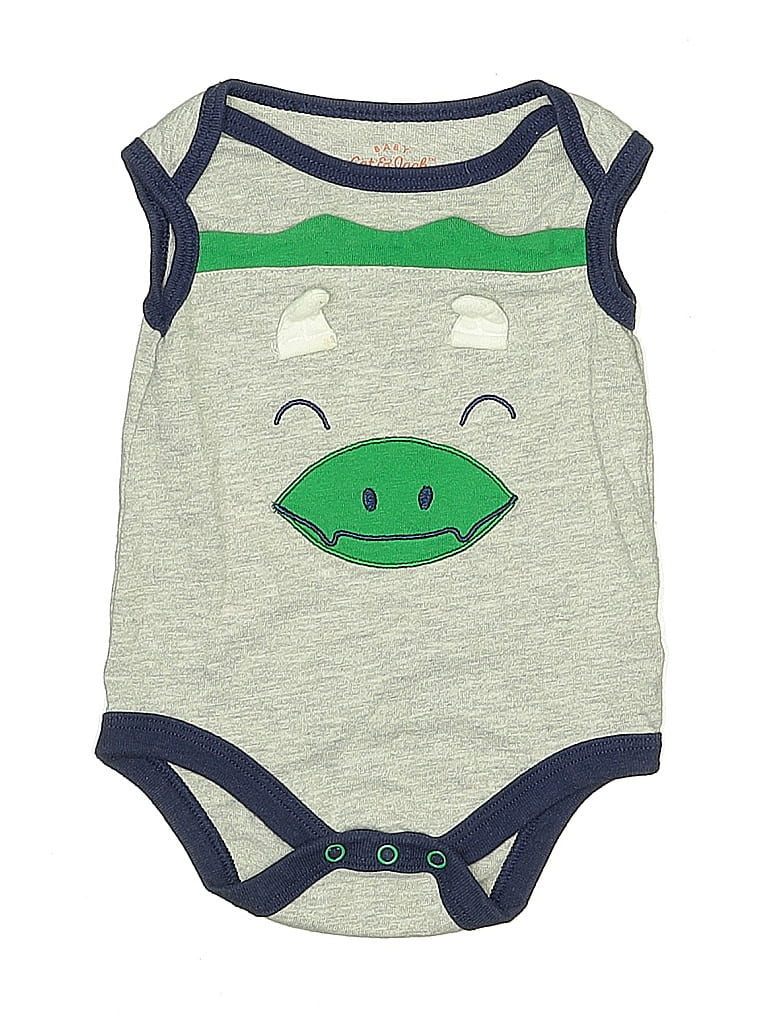 Click to view more detailed imagery on our partner's website Pre-owned Cat & Jack Babies' Short Sleeve Onesie In Gray