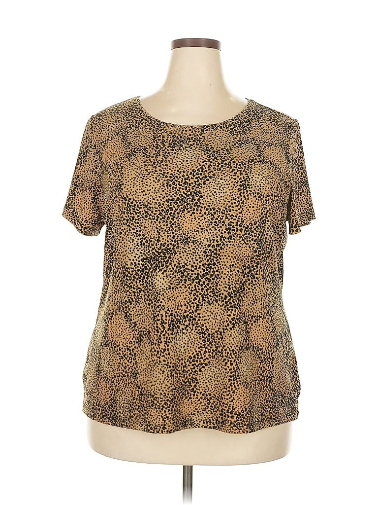 Pre-owned East5th Short Sleeve Blouse In Brown