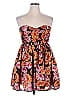 Maticevski 100% Polyester Floral Orange Black Cocktail Dress Size XL - photo 1