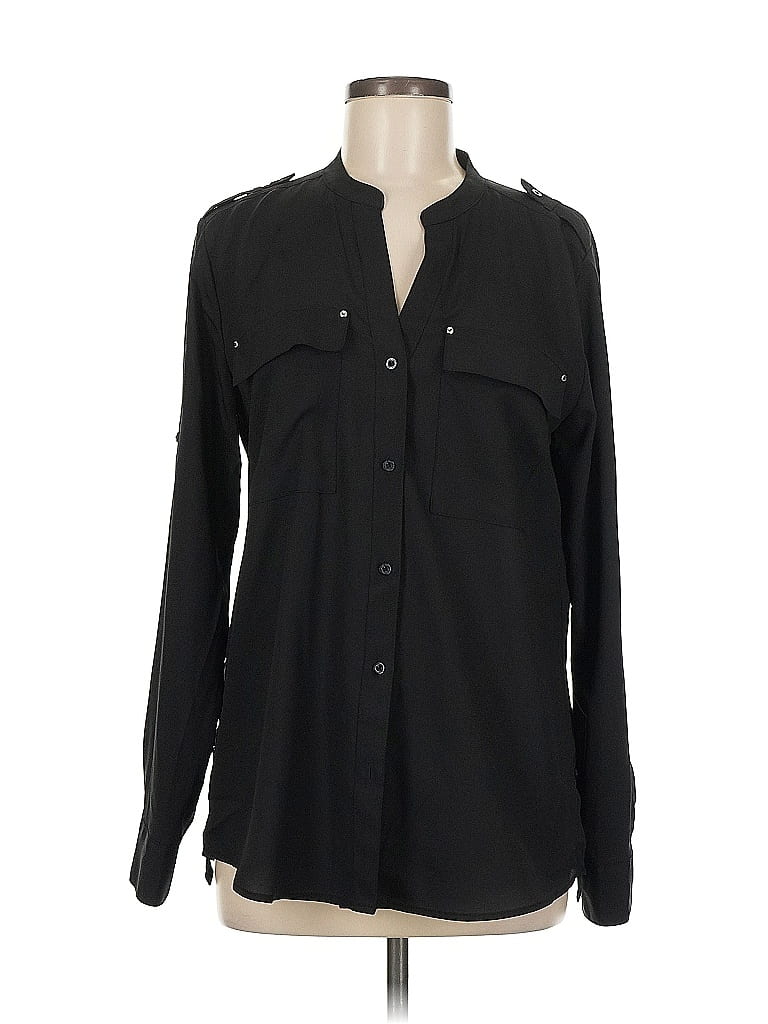 Pre-owned Calvin Klein Long Sleeve Button Down Shirt In Black