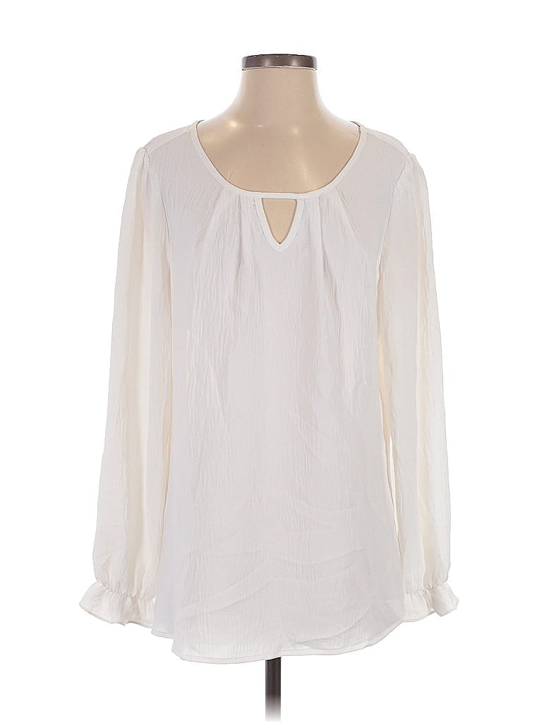 Pre-owned Assorted Brands Long Sleeve Blouse In White