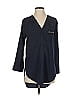 Sandro 100% Polyester Blue 3/4 Sleeve Blouse Size Sm (1) - photo 1