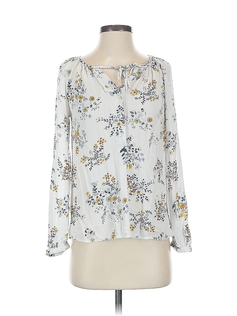 Pre-owned Lucky Brand Long Sleeve Blouse In White