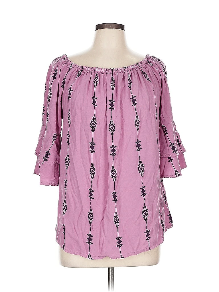 Pre-owned Lascana For Venus 3/4 Sleeve Blouse In Pink