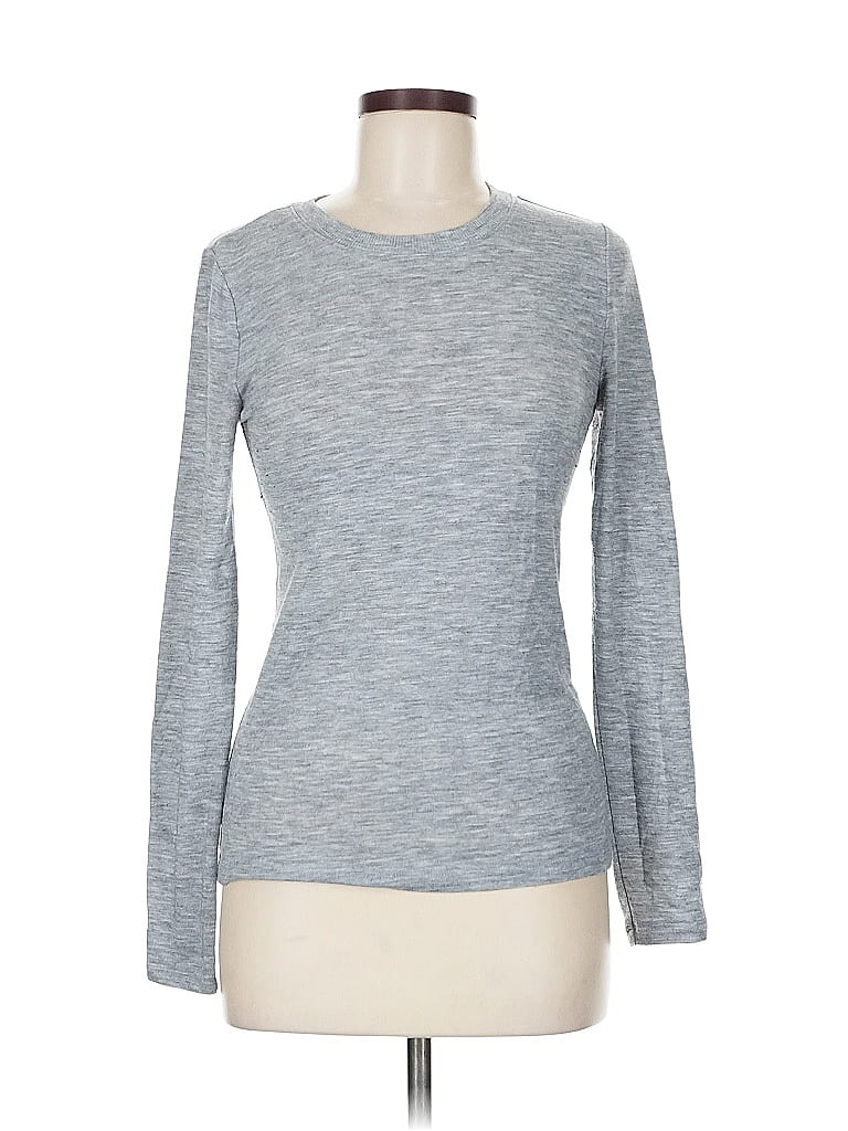 Pre-owned Ann Taylor Loft Long Sleeve T-shirt In Gray