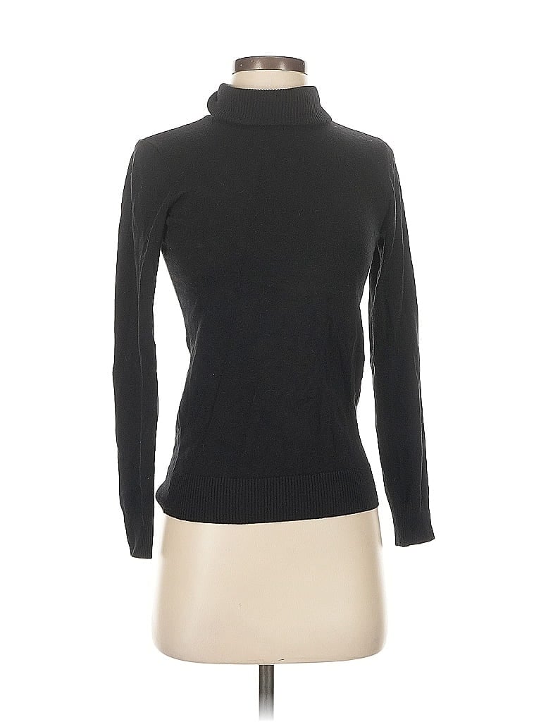 Pre-owned Andrew Marc Long Sleeve Top Black Turtleneck Tops