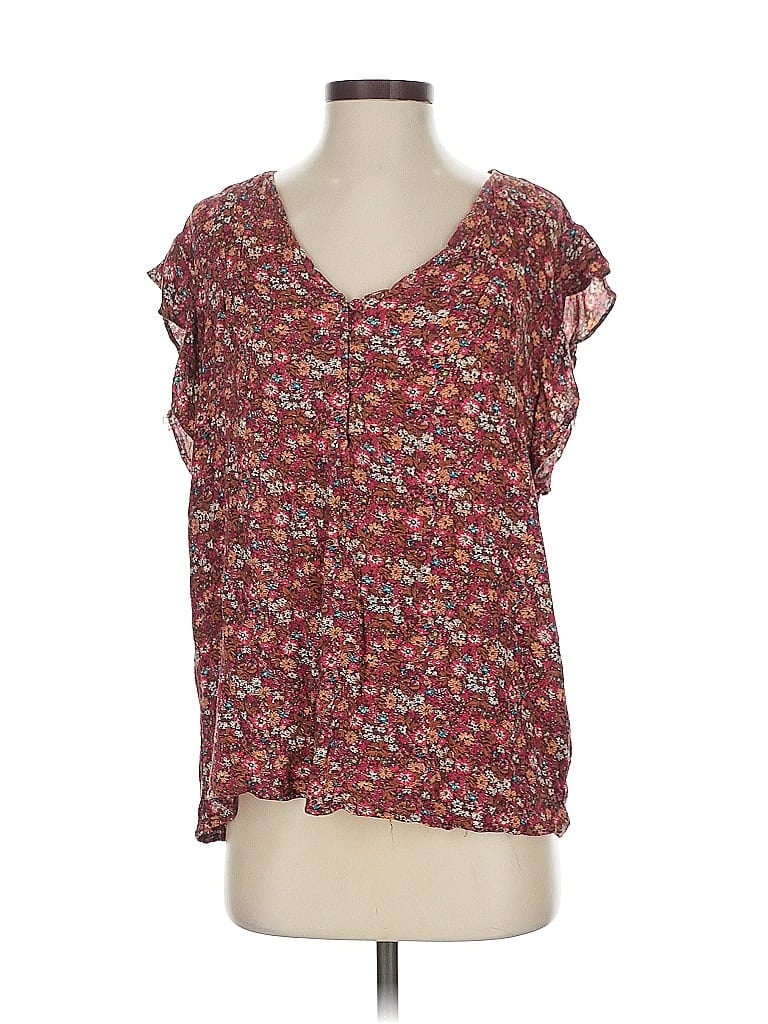 Pre-owned Rachel Rachel Roy Short Sleeve Blouse In Pink