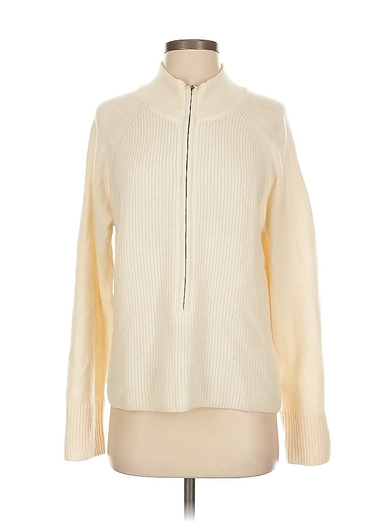 Pre-owned Elie Tahari Cashmere Pullover Sweater In White
