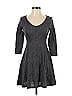 Snap Chevron-herringbone Gray Casual Dress Size S - photo 1