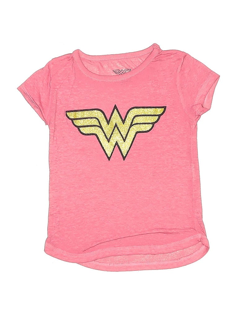 Click to view more detailed imagery on our partner's website Pre-owned Wonder Woman Kids' Short Sleeve T-shirt In Pink