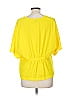 Alysi 100% Polyester Yellow Short Sleeve Blouse Size 6 - photo 2