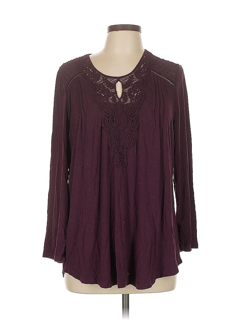 Daniel Rainn Burgundy Purple Long Sleeve Blouse Size XXL - photo 1