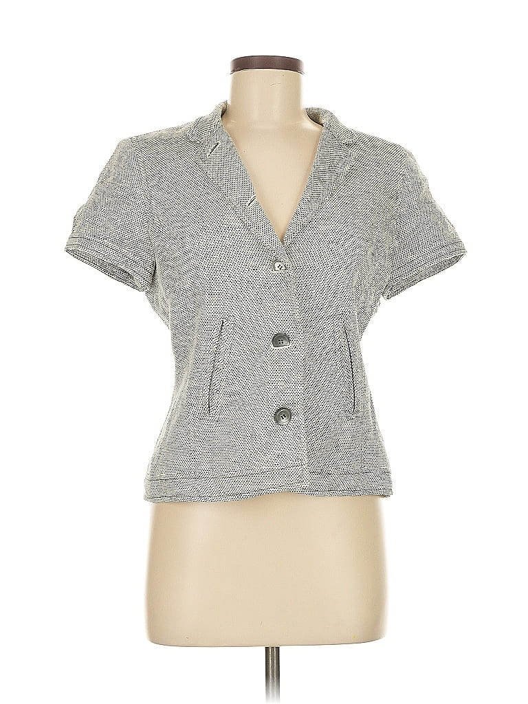 Pre-owned Calvin Klein Short Sleeve Top Gray V Neck Tops