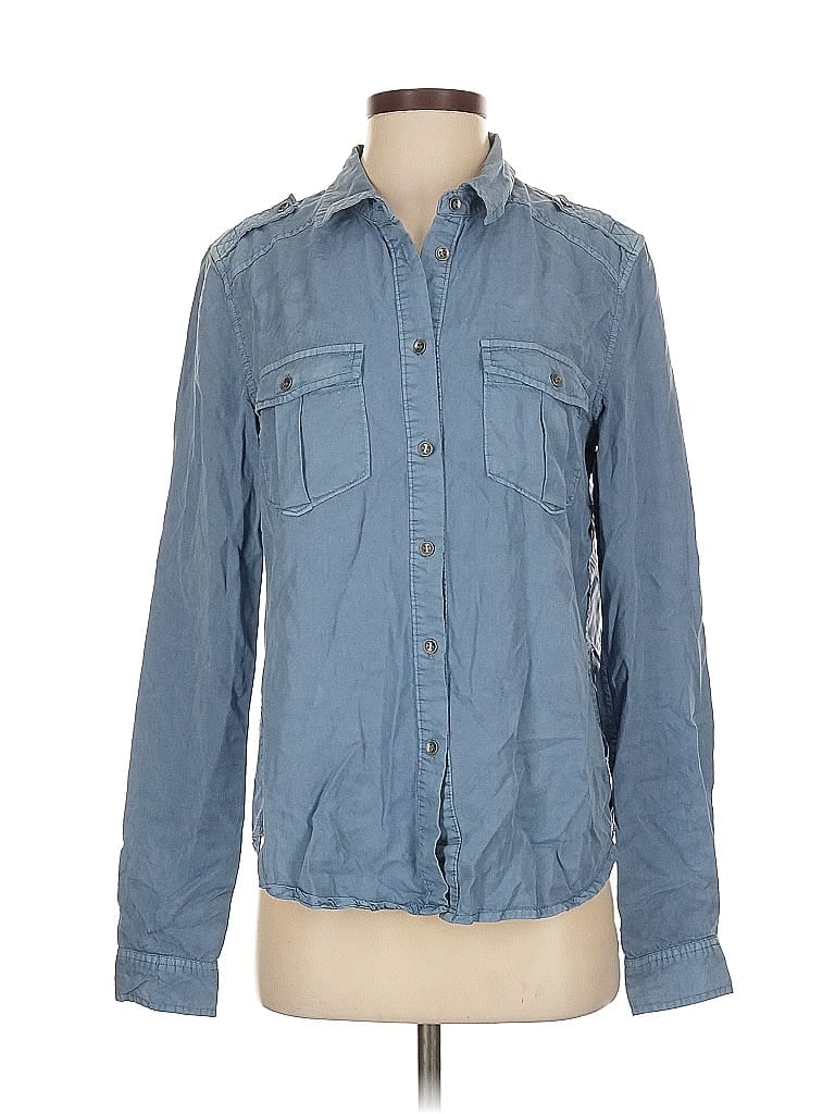 PAIGE Pre-owned Long Sleeve Button Down Shirt In Blue