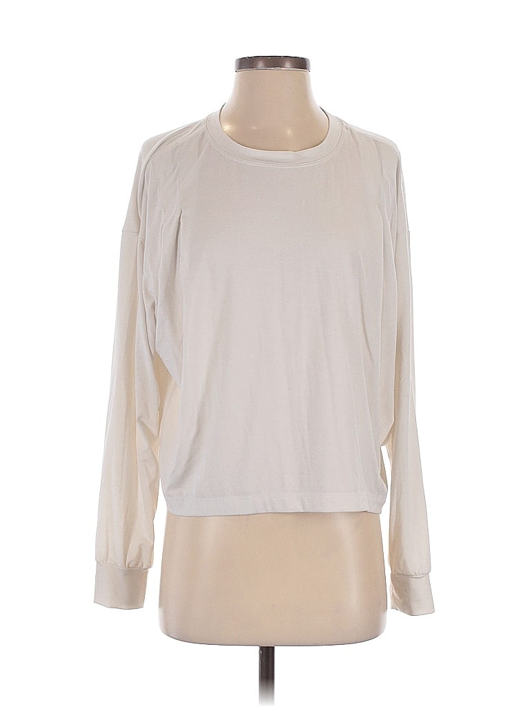 Pre-owned Athleta Long Sleeve T-shirt In White