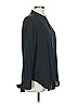 J.Crew Collection 100% Silk Solid Black Long Sleeve Silk Top Size 12 - photo 3