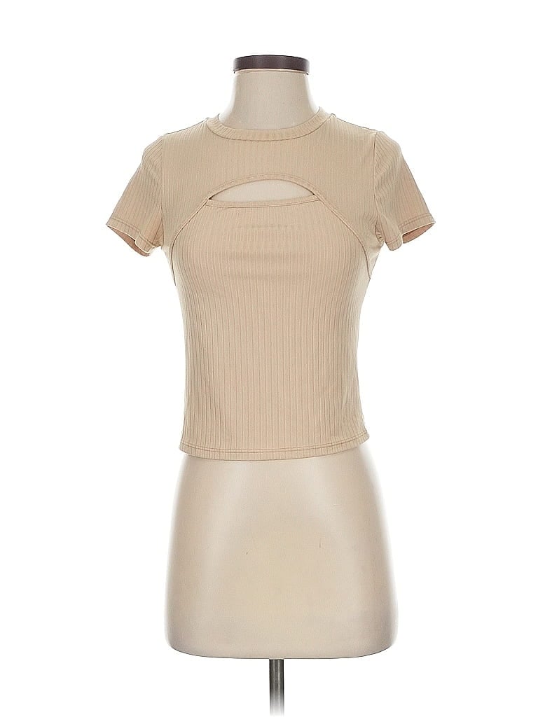 Pre-owned Altar'd State Short Sleeve T-shirt In Brown