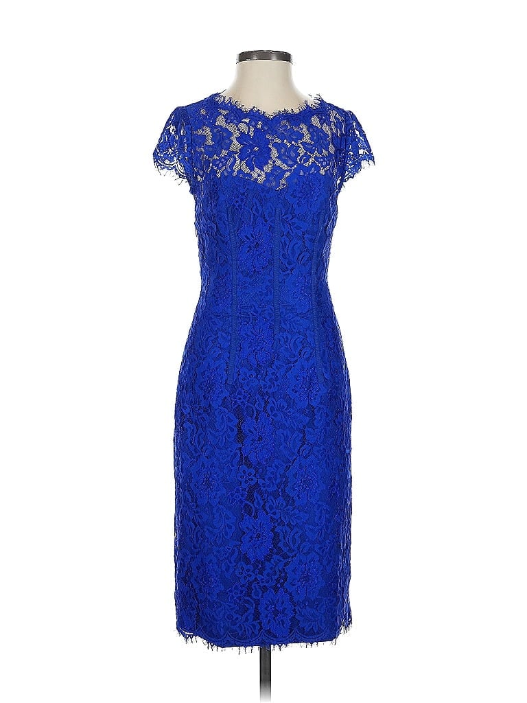 ML Monique Lhuillier 100% Nylon Blue Cocktail Dress Size 0 - photo 1