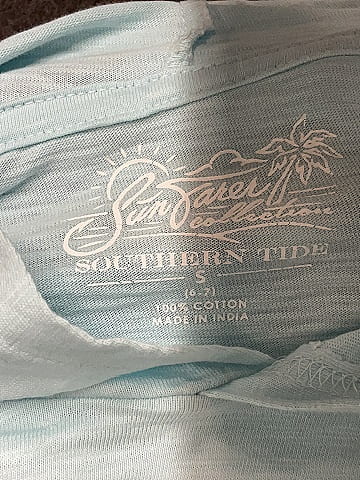 Southern Tide 100% Cotton Teal Long Sleeve T-Shirt Size 6 - 7