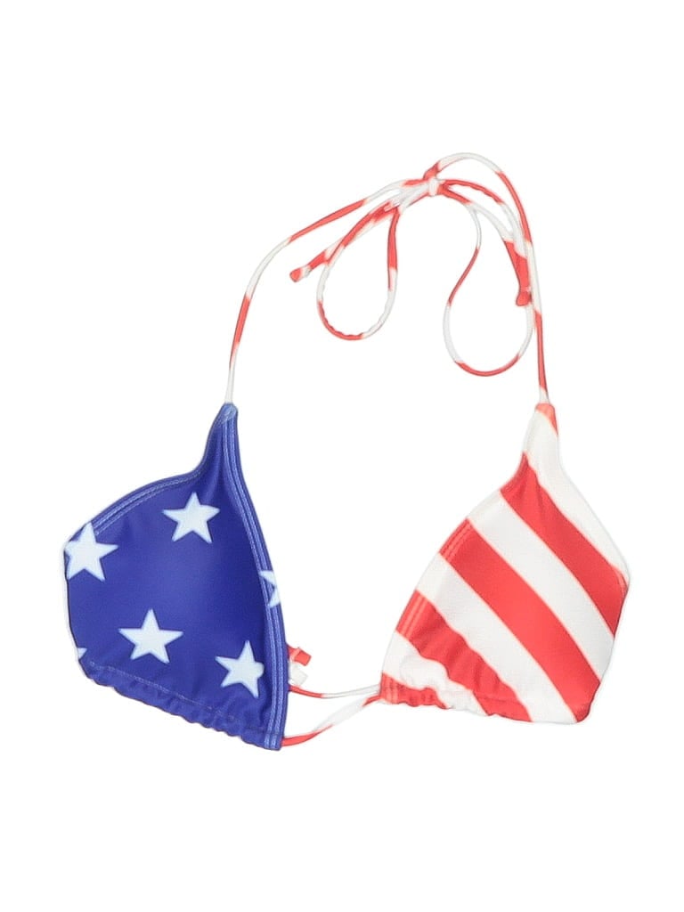 Pre-owned Unbranded Swimsuit Top Blue Stars Pattern Swimwear