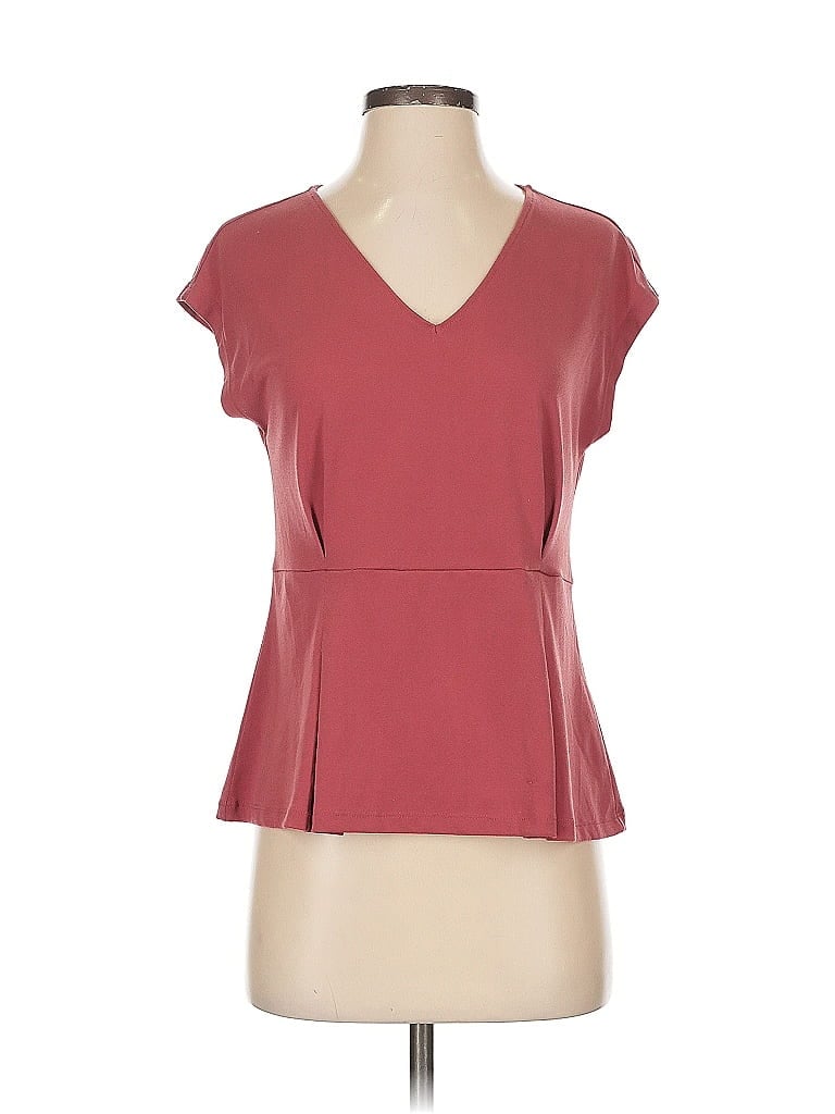 Pre-owned Banana Republic Factory Store Short Sleeve Top Burgundy V Neck Tops