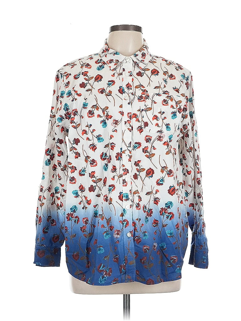 Click to view more detailed imagery on our partner's website Pre-owned Lands' End Long Sleeve Blouse In Blue